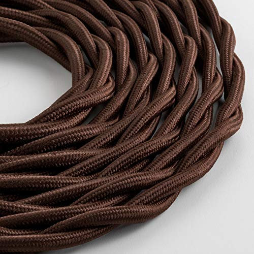 Klartext - Cavo tessile trecciato LUMIÈRE TV/LAN, Marrone, 5mt.|Attenzione: cavo antenna e telefono insieme!