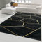 Teppich-Traum moderner Wohnzimmerteppich mit geometrischem Muster in schwarz Gold, Größe 240 x 340 cm