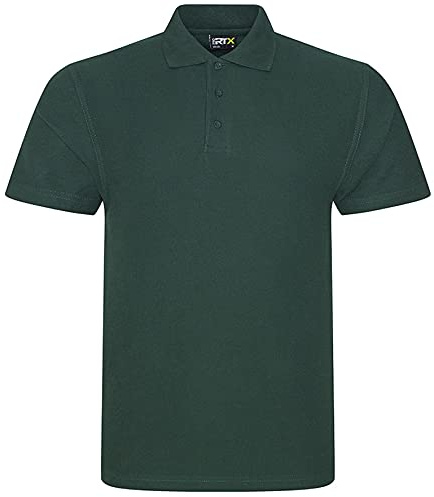 Polo classique à manches courtes uni pour homme - Décontracté - Pour le travail, le sport, le jardinage, la construction - Cadeau de Noël, d'anniversaire, électricien, vert bouteille, 3XL