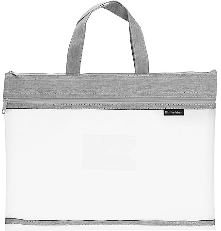 PATIKIL Nylon Dokumententasche mit Griff Mesh Handtasche Papierdatei Tasche | Transparente, für Büro
