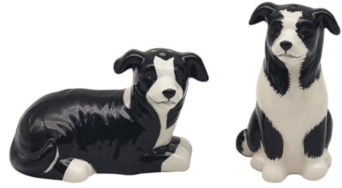 Lesser & Pavey Salt & Pepper Set for All Types of Kitchen | Ceramic Salt & Pepper Shaker Set | Lovely Salt & Pepper Pots | Salt Shaker & Pepper Shaker Suitable for Home (Collie)