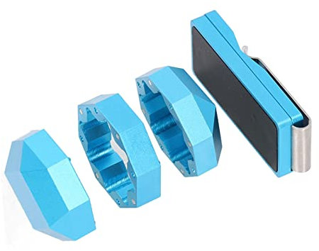 pool chalk holder pocket,Schwarz Billard Magnetisch für Beste Billardrunde,Fingerschienen,Aluminium-Queue-Kreidehalter-Clip,Achteckig,Universeller 3-lagiger Billard-Pool-Queue-Kreidebox-Halter,(Blue)