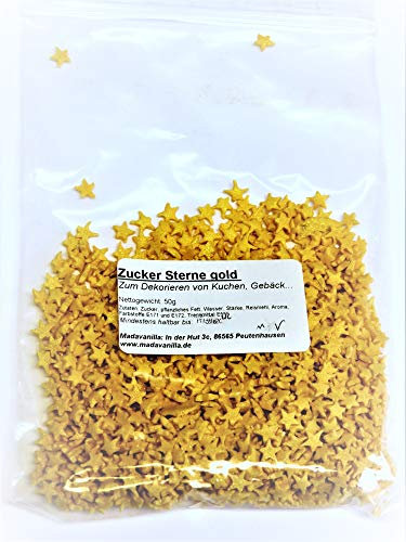 50g Zucker Sterne - Gold -