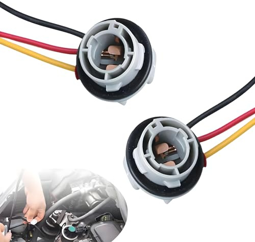 Flygun 2 Stück 1157 Auto LED Lampenfassung mit Kabelbaum, Wasserdicht Stecker Adapter Bremslicht Birne Lampenfassung Lampenfassung Lampenfassung