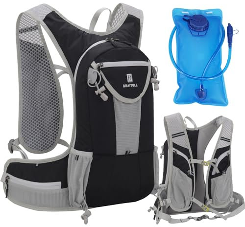BBAIYULE® Großer Trinkrucksack mit Trinkblase (oder weicher Flasche optional), großer Wasserrucksack, Tagesrucksack für Männer und Frauen, Fahrrad-Trinkweste zum Wandern, Laufen, Radfahren, Radfahren
