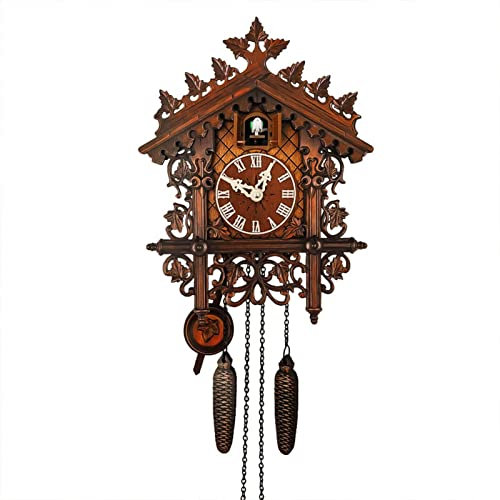 Kuckucksuhr aus , leicht, batteriebetrieben, Kuckucksuhr, Heimdekoration, langlebige Kuckucksuhr aus mit stündlichem Glockenspiel, handgefertigte Wand-Kuckucksuhr für Dekoration