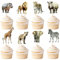 Safari Dschungel Tiere,16PCS Tier Cupcake Topper,Tiere Muffin Dekorationen,Dschungel Safari Geburtstag Cupcake Topper Für Kinder Woodland Wild One Thema Geburtstag Dschungel Party (WildeTiere)