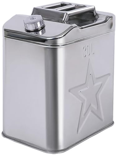 Bidon d'essence en acier inoxydable de 50 L avec tube de carburant – Réservoir d'essence, diesel, huile comestible ou eau – Réservoir d'essence pour camping et tout-terrain
