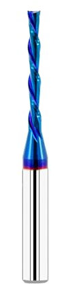 FOCSTOL Fresa Compresión Espiral 3mm - Fresa Espiral de Corte Hacia Abajo, Fresa Carburo Helicoidal con Recubrimiento Nano Blue para Ranurar y Tallar Madera