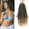 FANWYFYU 8Packs kinky Wave Curly Crochet Hair for Women 18Inch Goddess Box Deep Wave Braid Curly Hair Micro Twist Boho Braiding Hairs Machine Made Feather Hair Extension（1B/27）