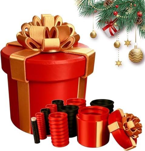 Gokame Annoying Nested Screw Gift Box - Prank Nesting Box for Cash & Surprises, Fun and Surprising Design, Annoying Gift Box with Screws, Funny Prank Gag Gift for Office&Party (Gold Red)