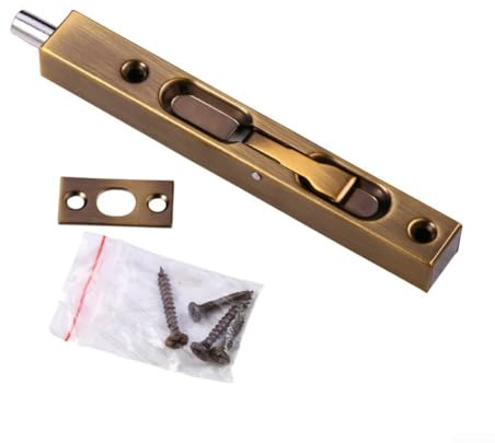 Filteilect 15,2 cm großer verdeckter Türriegel aus Edelstahl für Doppeltüren mit Montagezubehör (Messing)