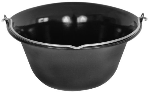 GRILLPLANET Gulaschkessel emailliert 15 Liter/ungarischer Gulaschtopf Glühweinkessel Suppenkessel Kessel Gulasch Topf Grill