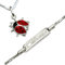 Taufset: Anhänger Marienkäfer mit stabiler Venezianer-Kette+ Babyarmband + kostenloser- Gravur 13-15cm: Figaro-Glieder-Gravurplatte mit ausgeschnittenem Herz. Beides Sterling Silber 925 gestempelt