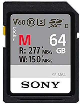 Sony 64GB SDXC Secure Digital Flash Memory Card - EXTRA PROfessional Series Class 10 UHS-II/U3 (Read 260MB/s Write 100MB/s) - SF64M, SF-M64/T