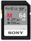 Sony 64GB SDXC Secure Digital Flash Memory Card - EXTRA PROfessional Series Class 10 UHS-II/U3 (Read 260MB/s Write 100MB/s) - SF64M, SF-M64/T