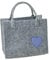 LaFiore24 Hochwertige Filztasche Handtasche Tragetasche Shopper Festival Dirndl Herz-Stickerei (hellgrau-blau)