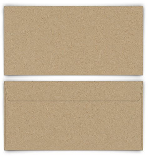 30 x Briefumschläge Kuverts Umschläge DIN Lang 220 x 110 mm - Vintage Kraftpapier Look
