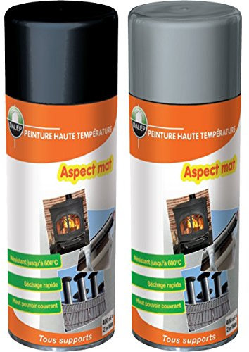 DALEP TTA50063 Bombe Peinture Noir Anthracite-Haute température-400 ML