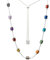Leslii Damen Kette Lucy, Lange Bunte Zylinder Halskette in Regenbogen Farben, Modeschmuck Collier, Kettenlänge verstellbar