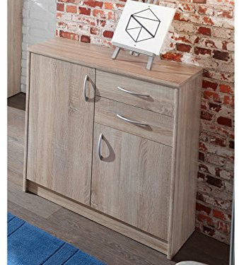 möbelando Kommode Anrichte Beistellschrank Hochkommode Standschrank Schrank Olli III Sonoma-Eiche
