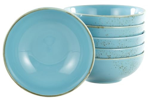CreaTable 16,5 cm, Blue, 22064, Serie Nature Collection, 6-teiliges Geschirrset, Mehrzweckschale aus Steinzeug, spülmaschinen-und mikrowellengeeignet, Qualitätsproduktion, Blau