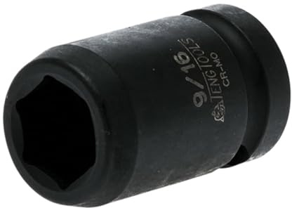 Teng Tools 920118 1/2in Impact Socket – 9/16in Size, 38mm Length, Chrome Molybdenum Steel Heavy‑Duty Socket for Power & Air Tools, Ideal for Automotive, Industrial & Workshop Use