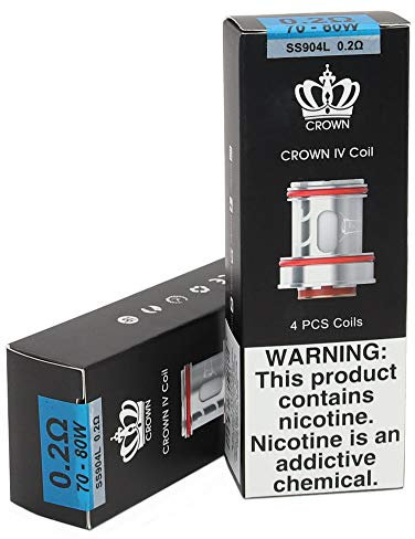 Uwell Crown IV 4 Coils Verdampferköpfe Mesh UN1 UN2 0.2 0.23 0.25 0.4 Ohm (0.2 Ohm 70-80W (Blau))