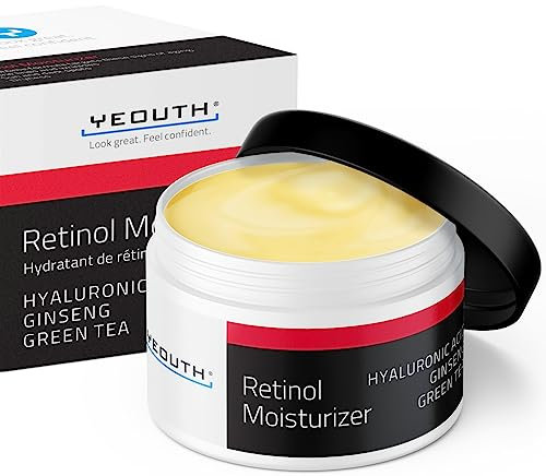 YEOUTH Retinol Creme gesicht mit Hyaluron, Retinol Feuchtigkeitscreme für Gesicht Falten, Trockene und Stumpfe Haut, Nacht Beauty Skincare 118ml