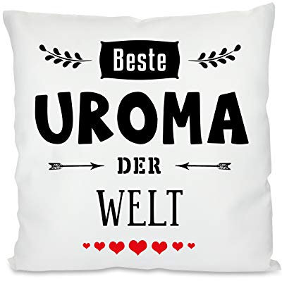 Herzbotschaft Kissen mit Motiv - Beste(r) der Welt - Uroma