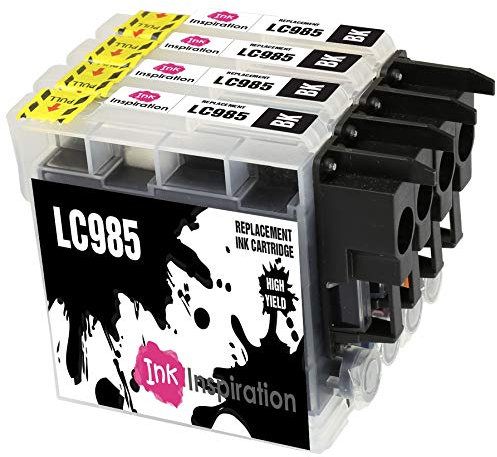Ink Inspiration® Ersatz für Brother LC985 LC-985BK Schwarz Druckerpatronen kompatibel mit Brother DCP-J315W DCP-J125 DCP-J140W DCP-J515W MFC-J415W MFC-J220 MFC-J265W MFC-J410
