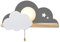 ANKBOY Wolke Nachtlicht Wandlampen Massivholz Lampe Babylampe Wandleuchten LED Kinderlampe Grau Wandbeleuchtung mit Zugschnur Schalter E27 Innen Kinderzimmer für Mädchen/Jungen Schlummerlicht