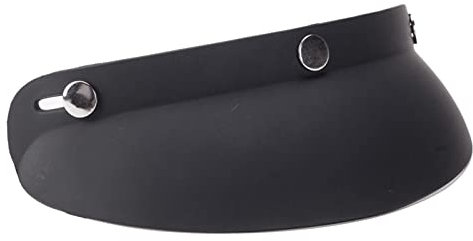 balikha Vintage Open Face Helmet Visor Peak 3-Snap UV Rays Protection Black, 250mm X 80mm