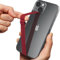 Sinjimoru Silikon Handy Halterung für Finger mit Clip, Handy Fingerhalter für Handyhülle iPhone Fingerhalter Phone Strap Fingerhalterung für iPhone & Android. Sinji Loop Clip 210 Wein Rot