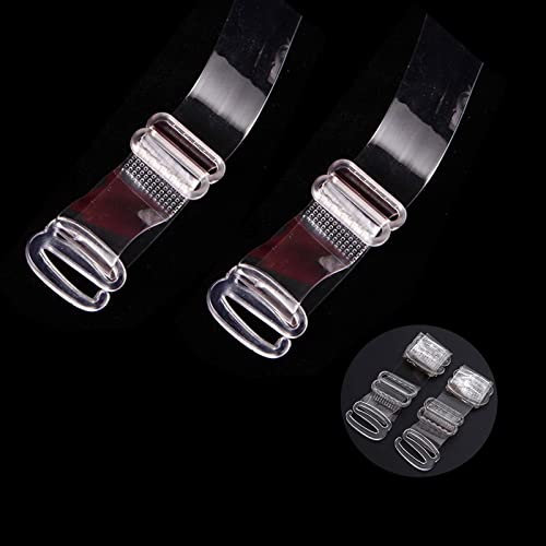 10 paia di reggiseni trasparenti invisibili, antiscivolo, regolabili, spallacci trasparenti per reggiseni senza spalline, 2 taglie