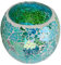 Mosaic Glass Tealight Holder, Decorative Round Bowl Votive Candle Holders, Romantic Glass Tealight Pillar Holder for Lighting Decor, Gift, Aromatherapy, as Vase, Pen Holder, Potted Plant Bowl