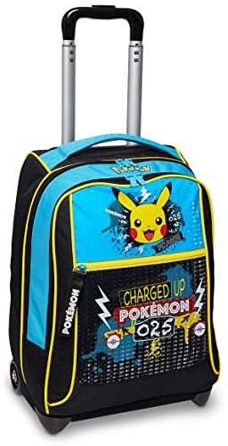 Seven Trolley, POKEMON, 2 in 1, Schulranzen mit Rollen, Rucksack mit Trolleyfunktion für Kinder, ab 1. Klasse, für Schule, Reisen, Mädchen&Jungen; mehrfarbig