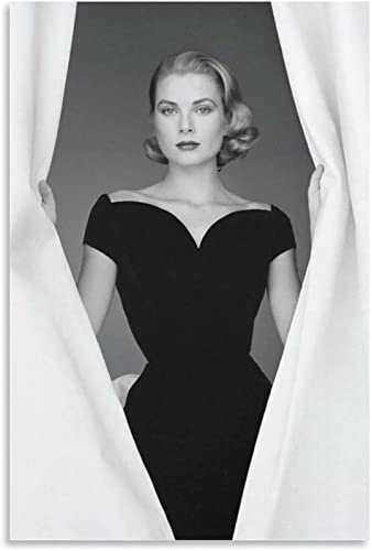 XCPORA Grace Kelly Poster Ästhetik Grace Kelly druckt kreative Wandkunst Moderne Leinwand Malerei für Schlafzimmer Wanddekoration Pictrue 50x70cmx1 Kein Rahmen