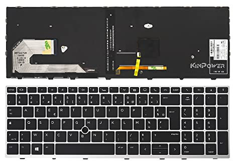KINPOWER Clavier Azerty Français Compatible avec HP Elitebook 850 G5 850 G6 Rétroéclairage