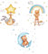 HIMKI 3 Stück Wandsticker Kinderzimmer Wandtattoo für Babyzimmer Kinderzimmer Süße Tiere Wandaufkleber Kindergarten Spielzimmer Schlafzimmer Flur Wanddeko (Häschen,Teddybär,Sternen-Hase)