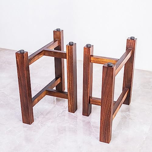 Tischgestell Holz,2x Massivholz Möbel Beine Tischbeine,Küchen-Esstisch Holz Möbelfüße,Tischkufen,Für DIY-Couchtisch,Schreibtisch,Sitzbank,Esstische,mit Bodenschonern (60x65cm)
