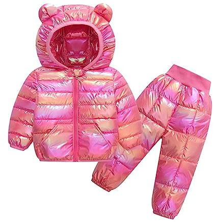 L9WEI Sci Giacca Cappotto Antivento con Cappuccio e Giacca Invernale con Cappuccio per Bambini e Ragazzi Tute Sci Bambina 7 Anni (A, 3-4 Years)