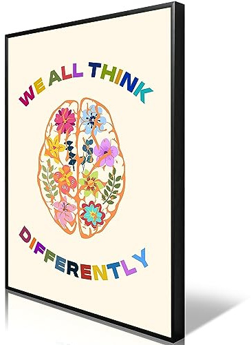 uoyien Poster Growth Mindset für psychische Gesundheit, Klassenzimmer, Beratungsraum, Therapie, Wanddekoration, Affirmationen, Zitate, Wandkunst, Kinder, spezielle pädagogische