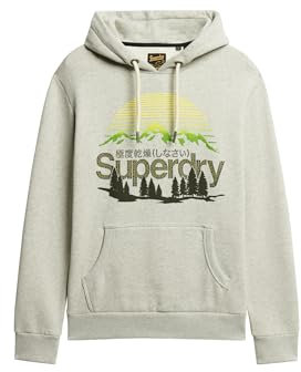 Superdry Herren Great Outdoors Hoodie mit Logo-Print Gletschergrau Meliert XXXL