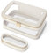 Soimeat Transparente Make-up-Tasche mit Make-up-Pinseltasche, Leder-Make-up-Kulturbeutel, tragbare Kosmetiktasche, transparent, wasserdicht, Kosmetik-Organizer, Aufbewahrungstasche, beige, L,