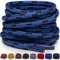 Miscly Lacci Rotondi per Stivali - Lacci Resistenti e di Lunga Durata per Stivali, Scarponi da Lavoro e Scarpe da Trekking (Blu/Nero, 114 cm)