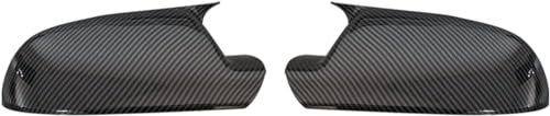 TUBIC Seitenspiegelkappen Auto für Audi A4 A5 B8 A3 A6 C6 Q3, Außen Links Und Rechts Außenspiegel Gehäuse Rahmen,Auto-Spiegelkappen, 1 Pair Carbon Fiber
