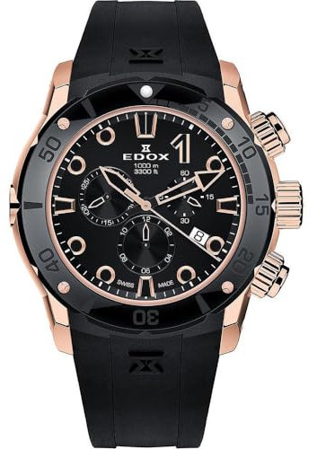 Edox Herren Analog Quarz Uhr mit Edelstahl Armband mid-39654