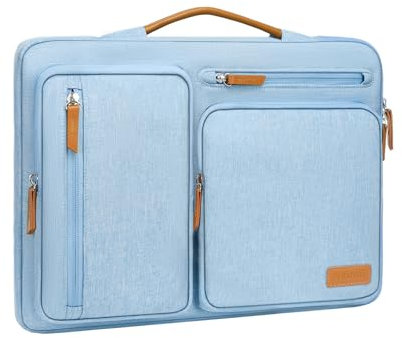 MOSISO 360 Protective Laptop Case 13.3 inch, 13-13.3 inch Laptop Sleeve Compatible with MacBook Air/Pro 13/Pro 14, HP Dell Acer ASUS, Side Open Carrying Case with 4 Zipper Pockets&Handle, Air Blue