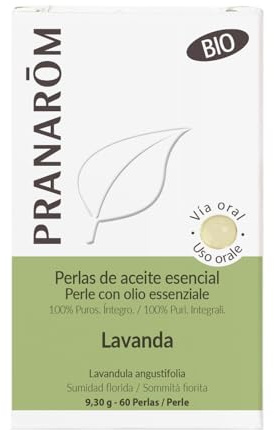 PRANAROM Lavendelperlen, Bio-Minikapseln, vordosiert mit ätherischem Öl, Schlaf und Stress, 100% rein und natürlich, HECT – 60 Perlen